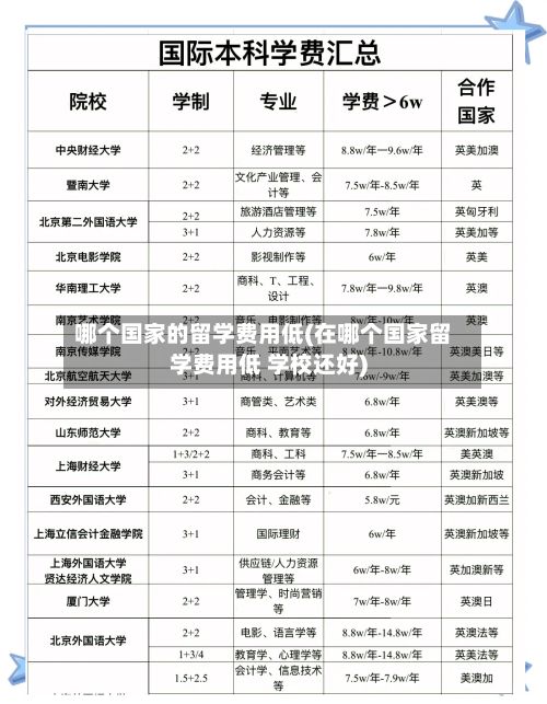 哪个国家的留学费用低(在哪个国家留学费用低 学校还好)-第2张图片