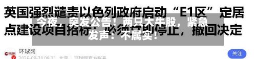 今夜，突发公告！两只大牛股	，紧急发声：不属实！-第2张图片