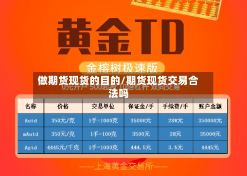 做期货现货的目的/期货现货交易合法吗