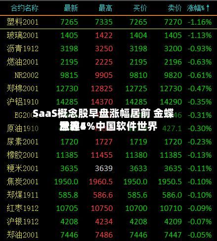 SaaS概念股早盘涨幅居前 金蝶世界涨逾5%中国软件世界涨逾4%-第2张图片
