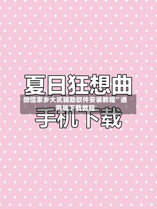 微信家乡大贰辅助软件安装教程”通用版下载教程-第2张图片