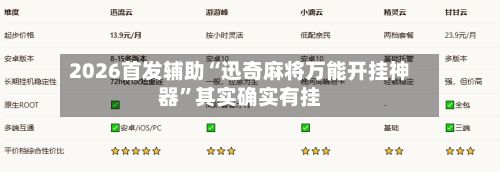 2026首发辅助“迅奇麻将万能开挂神器	”其实确实有挂-第2张图片