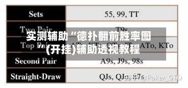 实测辅助“德扑翻前胜率图	”(开挂)辅助透视教程-第3张图片