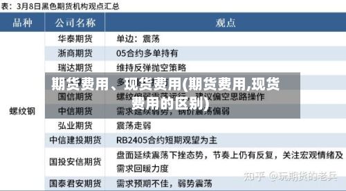 期货费用	、现货费用(期货费用,现货费用的区别)-第2张图片