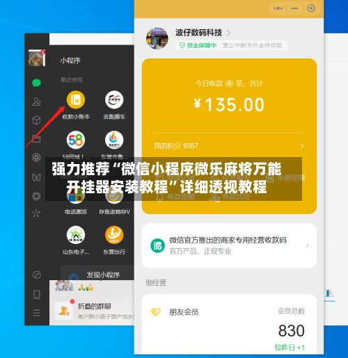 强力推荐“微信小程序微乐麻将万能开挂器安装教程”详细透视教程-第3张图片
