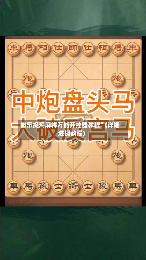 微乐捉鸡麻将万能开挂器教程”(详细透视教程)-第2张图片