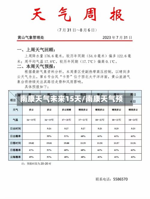 南康天气未来15天/南康天气预