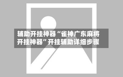 辅助开挂神器“雀神广东麻将开挂神器”开挂辅助详细步骤-第2张图片