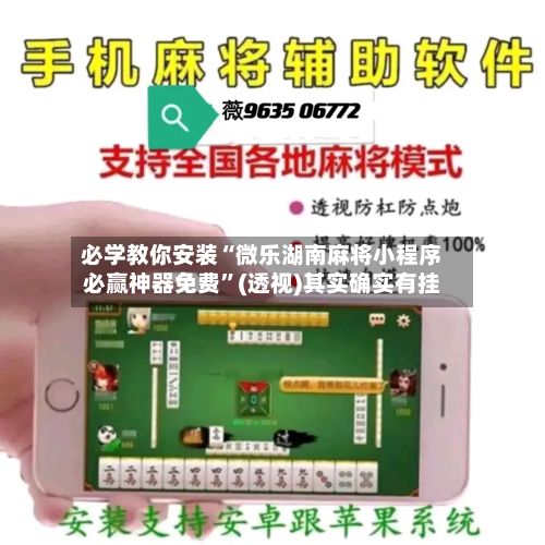 必学教你安装“微乐湖南麻将小程序必赢神器免费”(透视)其实确实有挂-第3张图片
