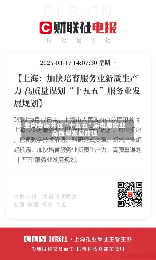 业内专家共议“十五五	”家电服务业高质量发展路径-第2张图片