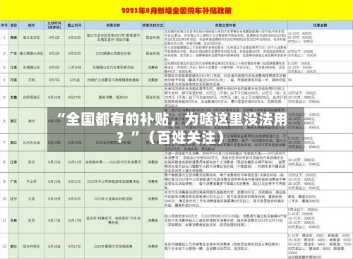 “全国都有的补贴，为啥这里没法用？”（百姓关注）-第3张图片