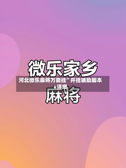 河北微乐麻将万能挂”开挂辅助脚本+详细-第2张图片