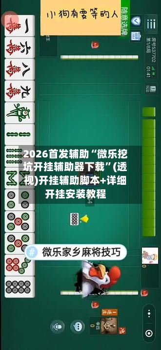 2026首发辅助“微乐挖坑开挂辅助器下载	”(透视)开挂辅助脚本+详细开挂安装教程-第2张图片