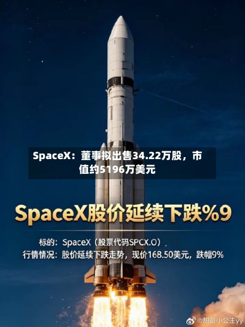 SpaceX：董事拟出售34.22万股	，市值约5196万美元-第1张图片