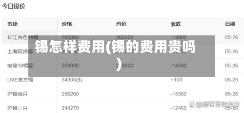 锡怎样费用(锡的费用贵吗)