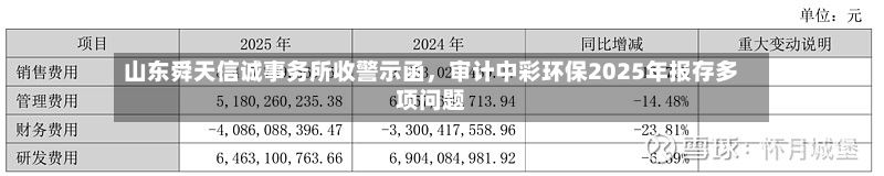 山东舜天信诚事务所收警示函	，审计中彩环保2025年报存多项问题-第2张图片