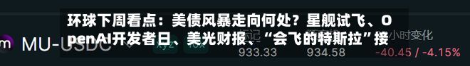 环球下周看点：美债风暴走向何处？星舰试飞、OpenAI开发者日	、美光财报、“会飞的特斯拉”接力亮相-第2张图片