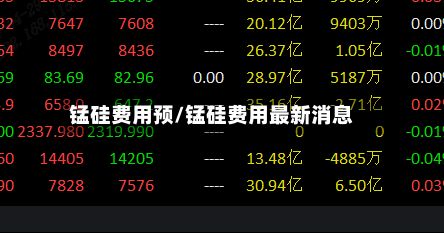 锰硅费用预/锰硅费用最新消息