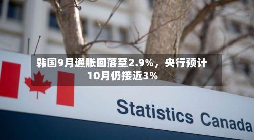 韩国9月通胀回落至2.9%，央行预计10月仍接近3%