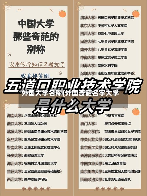 外国大学名称(外国奇葩名字大学)