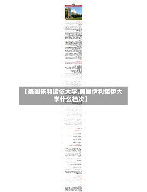 【美国依利诺依大学,美国伊利诺伊大学什么档次】
