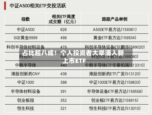 占比超八成!个人投资者大举涌入新上市ETF-第2张图片