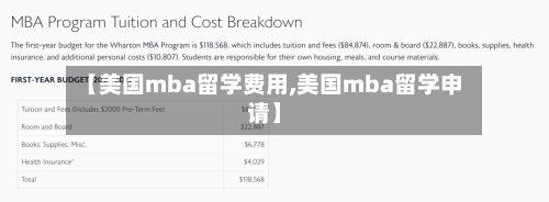 【美国mba留学费用,美国mba留学申请】