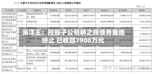 海洋王：控股子公司明之辉债务重组终止 已收回7900万元