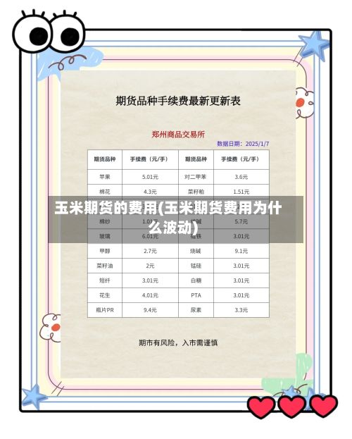 玉米期货的费用(玉米期货费用为什么波动)-第2张图片