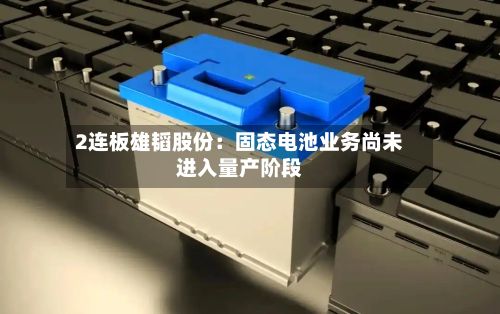 2连板雄韬股份：固态电池业务尚未进入量产阶段-第1张图片