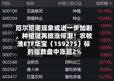 厄尔尼诺现象或进一步加剧，种植链再掀涨停潮！农牧渔ETF华宝（159275）标的指数盘中涨超2%-第3张图片