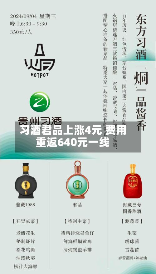 习酒君品上涨4元 费用重返640元一线-第2张图片