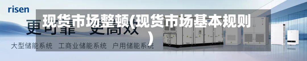 现货市场整顿(现货市场基本规则)