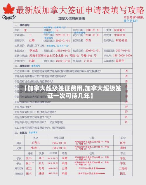 【加拿大超级签证费用,加拿大超级签证一次可待几年】