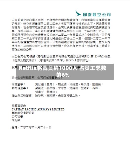 Netflix将裁员约1000人 占员工总数的6%-第3张图片