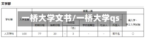 一桥大学文书/一桥大学qs