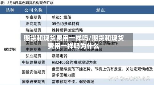 期货和现货费用一样吗/期货和现货费用一样吗为什么