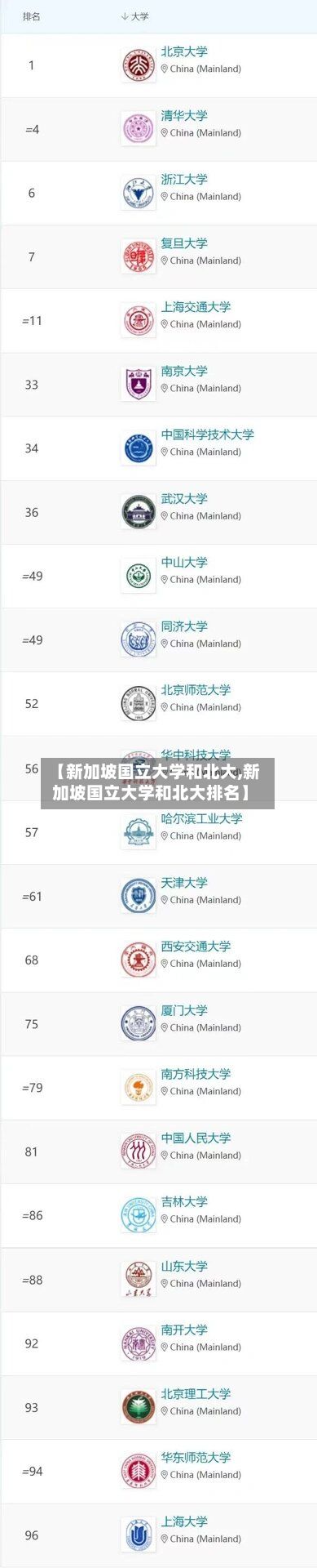 【新加坡国立大学和北大,新加坡国立大学和北大排名】