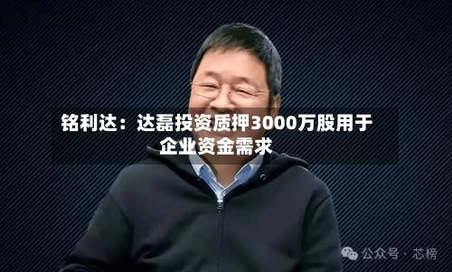 铭利达：达磊投资质押3000万股用于企业资金需求-第1张图片