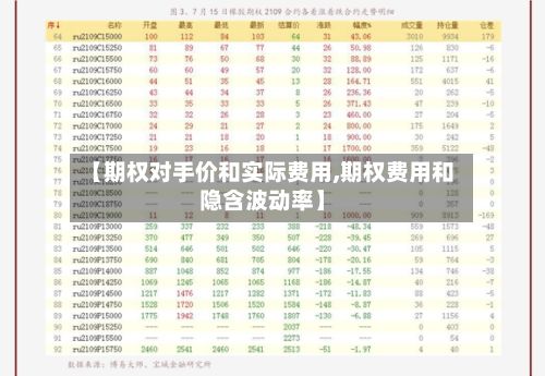 【期权对手价和实际费用,期权费用和隐含波动率】