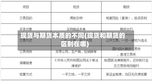 现货与期货本质的不同(现货和期货的区别在哪)-第3张图片