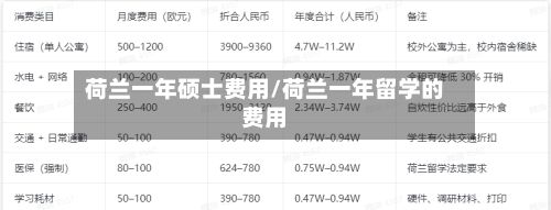 荷兰一年硕士费用/荷兰一年留学的费用-第2张图片