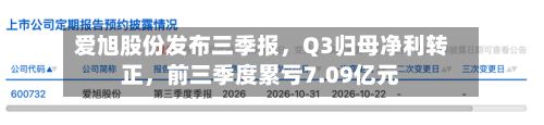爱旭股份发布三季报，Q3归母净利转正	，前三季度累亏7.09亿元-第2张图片
