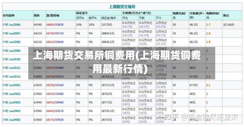 上海期货交易所铜费用(上海期货铜费用最新行情)-第2张图片