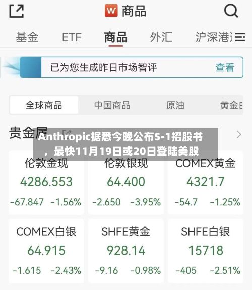 Anthropic据悉今晚公布S-1招股书	，最快11月19日或20日登陆美股-第2张图片