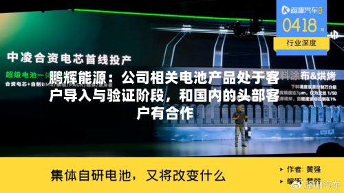 鹏辉能源：公司相关电池产品处于客户导入与验证阶段，和国内的头部客户有合作-第1张图片
