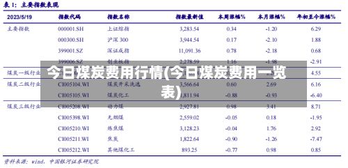今日煤炭费用行情(今日煤炭费用一览表)-第3张图片
