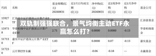 双轨制强强联合，景气均衡主动ETF永赢怎么打？-第2张图片