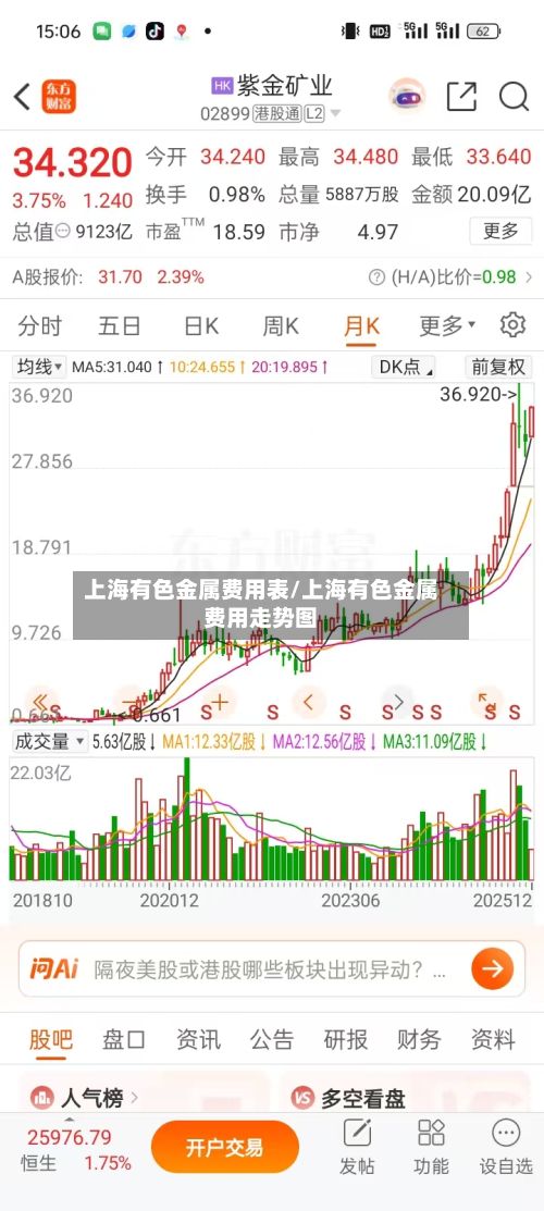 上海有色金属费用表/上海有色金属费用走势图-第2张图片