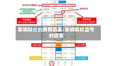 影响期权的费用因素/影响期权盈亏的因素